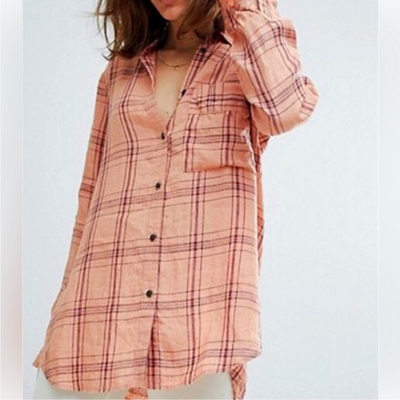 Free People plaid oversized top - Picture 5 of 5